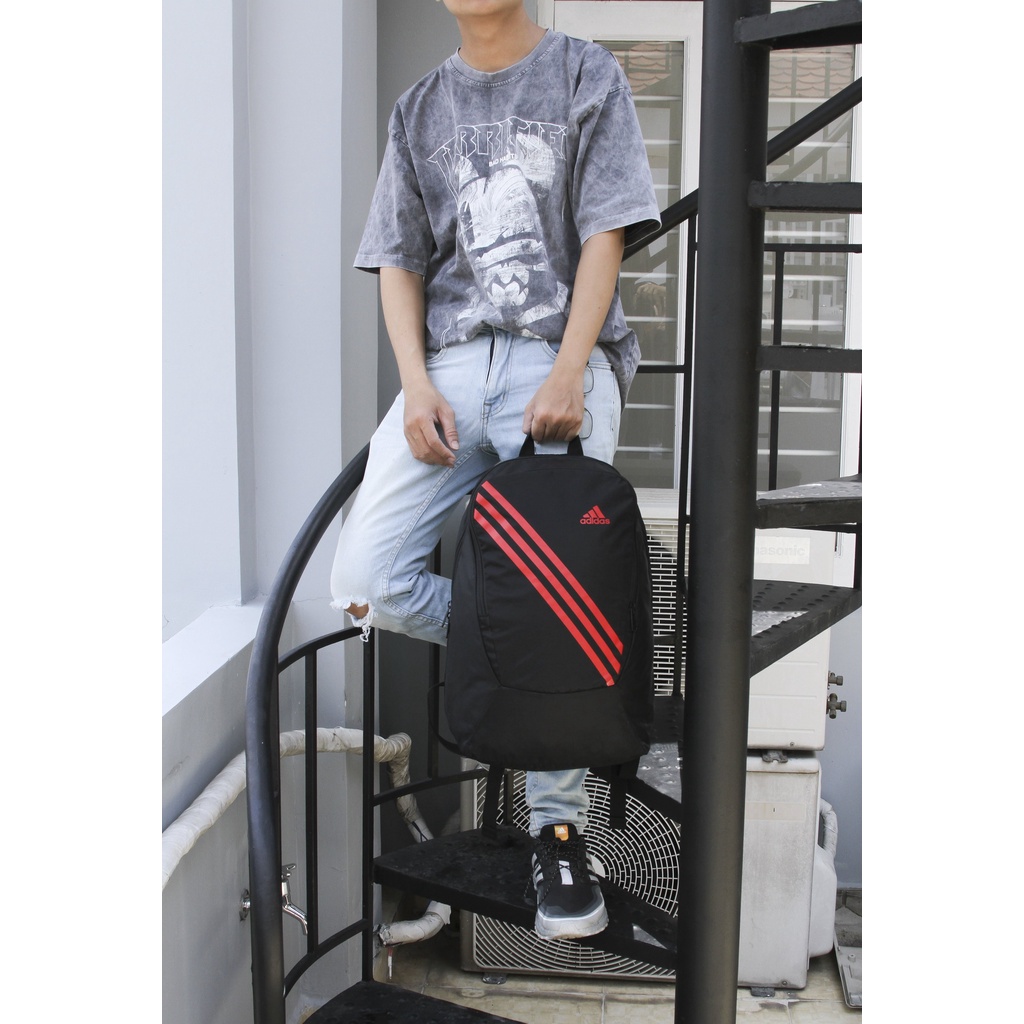 🔥 XẢ HÀNG🔥 Balo adidas ba sọc thời trang xanh, đỏ, trắng - balo đi học nam nữ