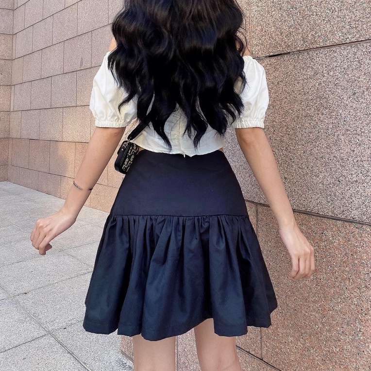 25 STUDIO Chân váy cạp cao dáng xòe Ruffled Skirt