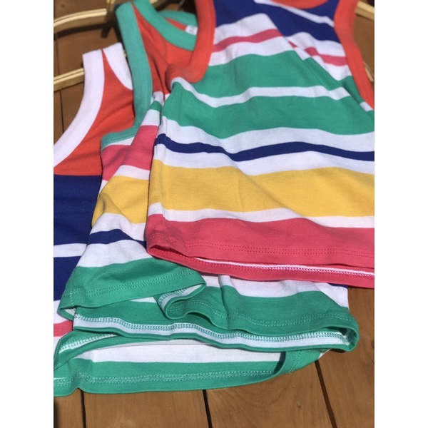 Áo crop top 45cm dáng ba lỗ ngược chất thun cotton sọc nhiều màu H.M