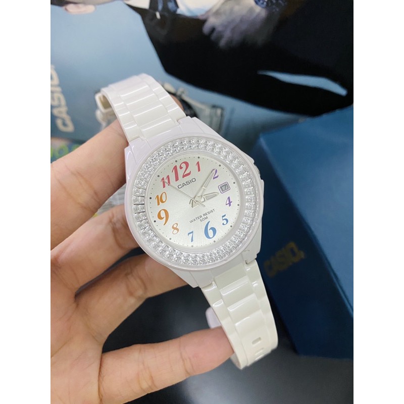Đồng hồ nữ dây nhựa Casio chính hãng Anh Khuê LX-500H-7BVDF
