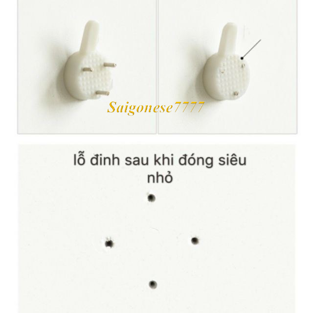 20 Đinh Ghim 3 Chấu Móc Treo Khung Tranh Vật Dụng Tiện Lợi Không Cần Khoan Tường Frame Picture Hanger