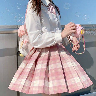 JK Raspberry Rabbit Seam JK Đồng phục Nhật Bản, Đầm xếp li Đầm dự tiệc, Dịch vụ Cao đẳng Gió, Váy nửa dài,