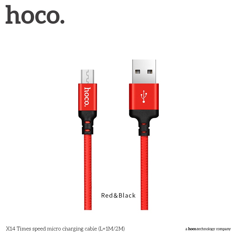 Dây sạc Hoco X14 USB-Micro dây bọc dù chống đứt gãy dài 1/2 mét dành cho android, sạc dự phòng