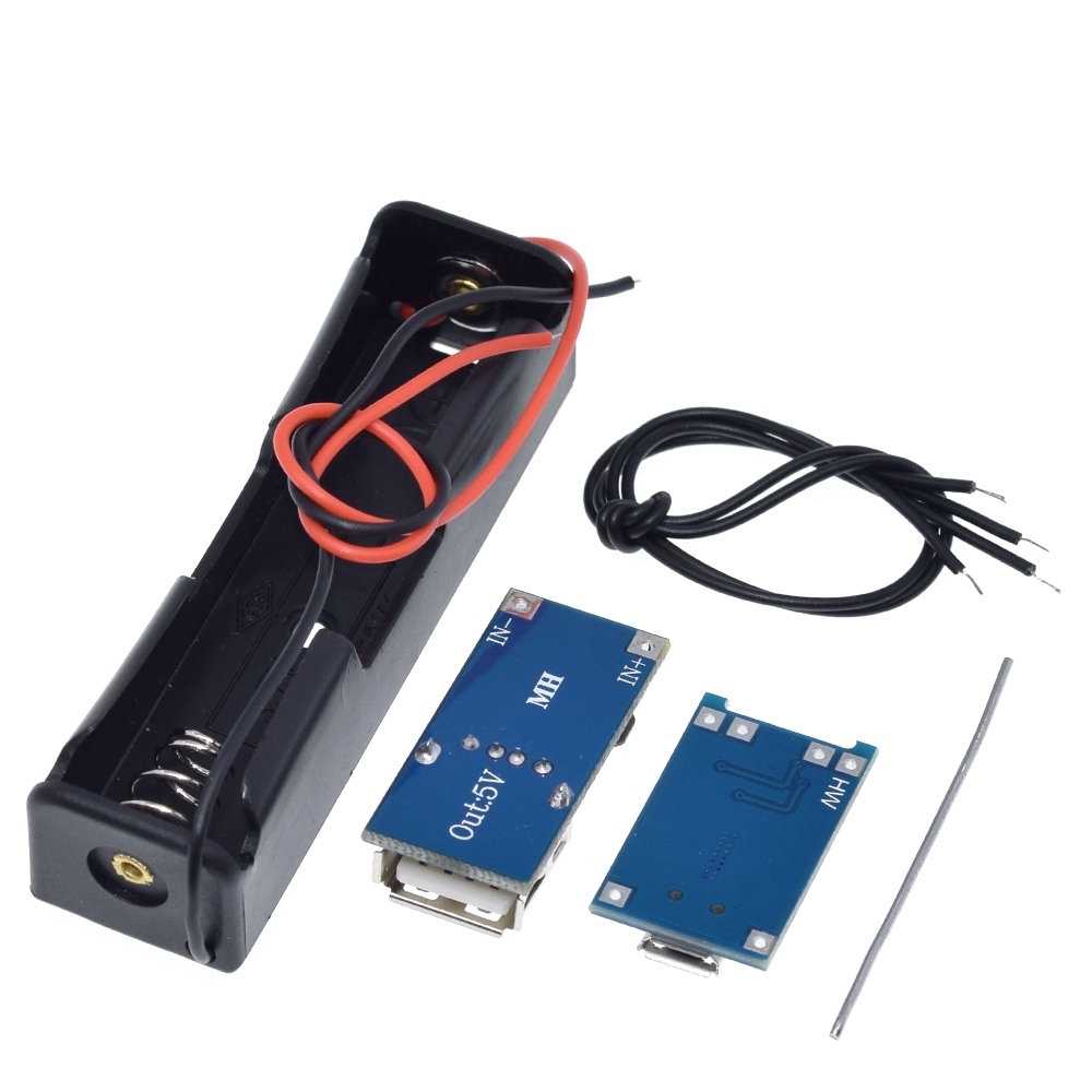 Bộ Mô Đun Sạc Pin Lithium Micro USB 5V 1A 18650 TP4056 Kèm Bo Mạch Khuếch Đại Điện Di Động 600MA SB Và Hộp Pin 18650