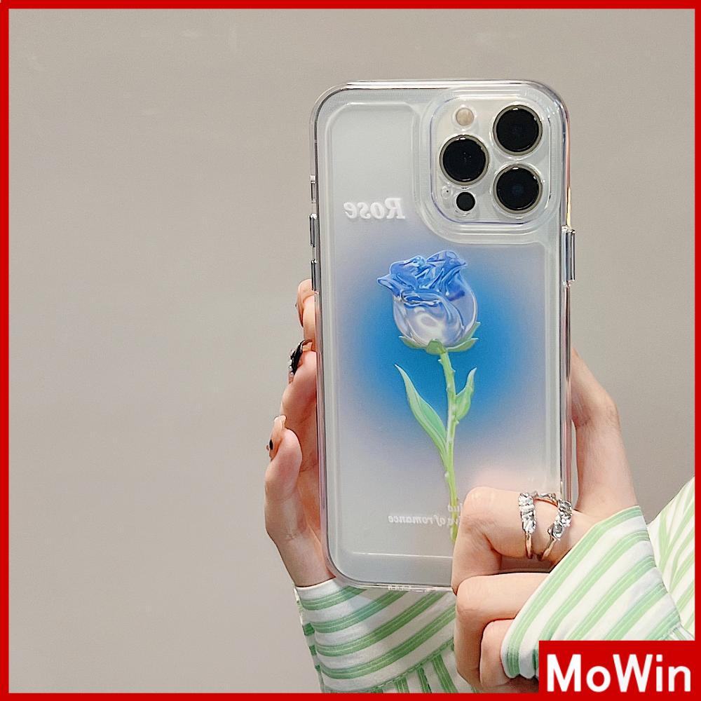 Ốp điện thoại silicoon mềm họa tiết hoa hồng xanh thích hợp cho Iphone 11 13 pro max 12 pro max 7plus xr