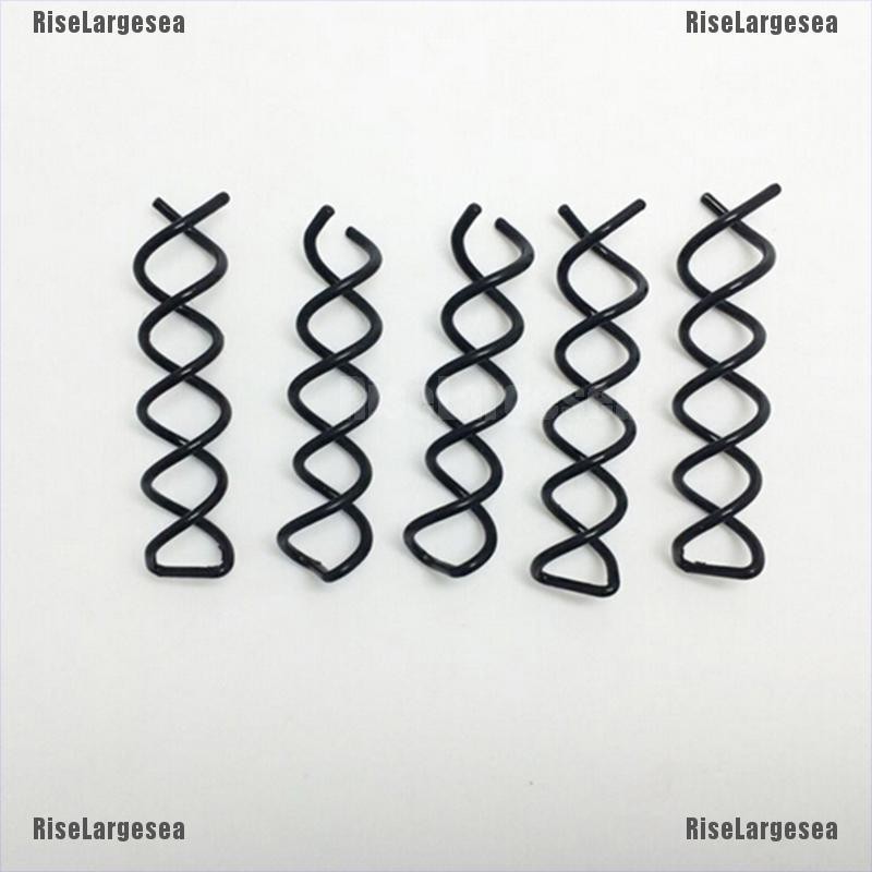 (Hàng Mới Về) Bộ 10 Lò Xo Xoắn Ốc Màu Đen Dùng Để Uốn Tóc