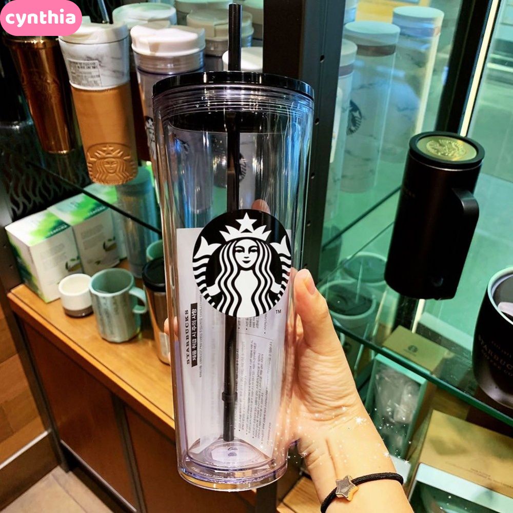 Bình Giữ Nhiệt Cao Cấp Starbucks Phiên Bản Giới Hạn Cà Phê Đen Trong Suốt 2 Lớp Dày Mùa Hè Lạnh Cốc Có Thể Tái Sử Dụng Holdheld Đơn Giản Ngoài Trời Starbucks Cốc FLOWERDANCE