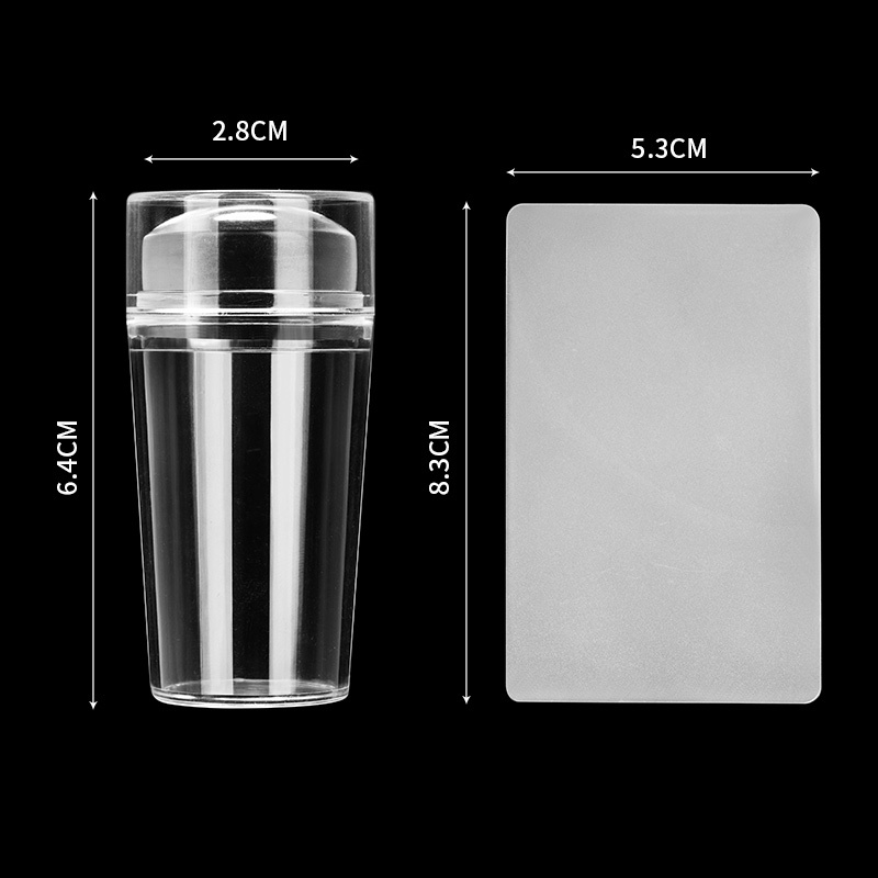 Dụng Cụ In Hình Móng Tay Bằng Silicon Trong Suốt Kèm Dụng Cụ Cạo
