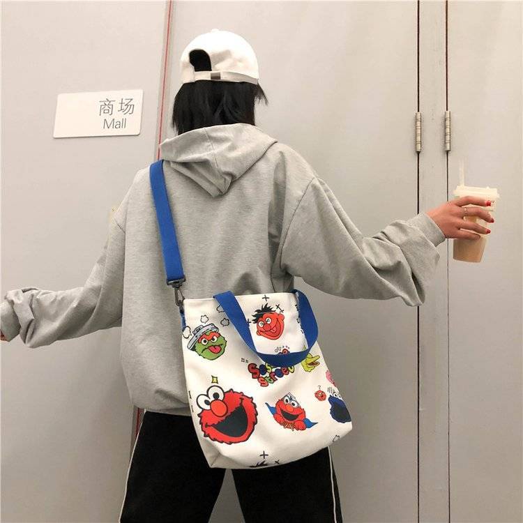 Túi xách ENVIROSAX canvas cỡ lớn in họa tiết hoạt hình cho học sinh