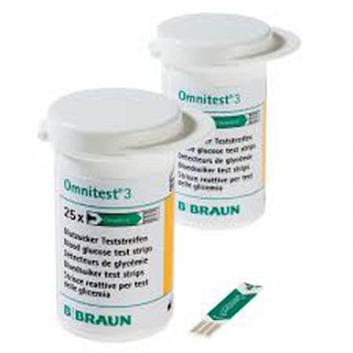 QUE THỬ ĐƯỜNG HUYẾT OMNITEST 3 (HỘP 25 QUE)
