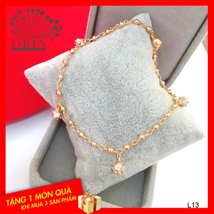 Lắc chân nữ mạ vàng pha lê trái cầu thiết kế thời thượng Orin L13