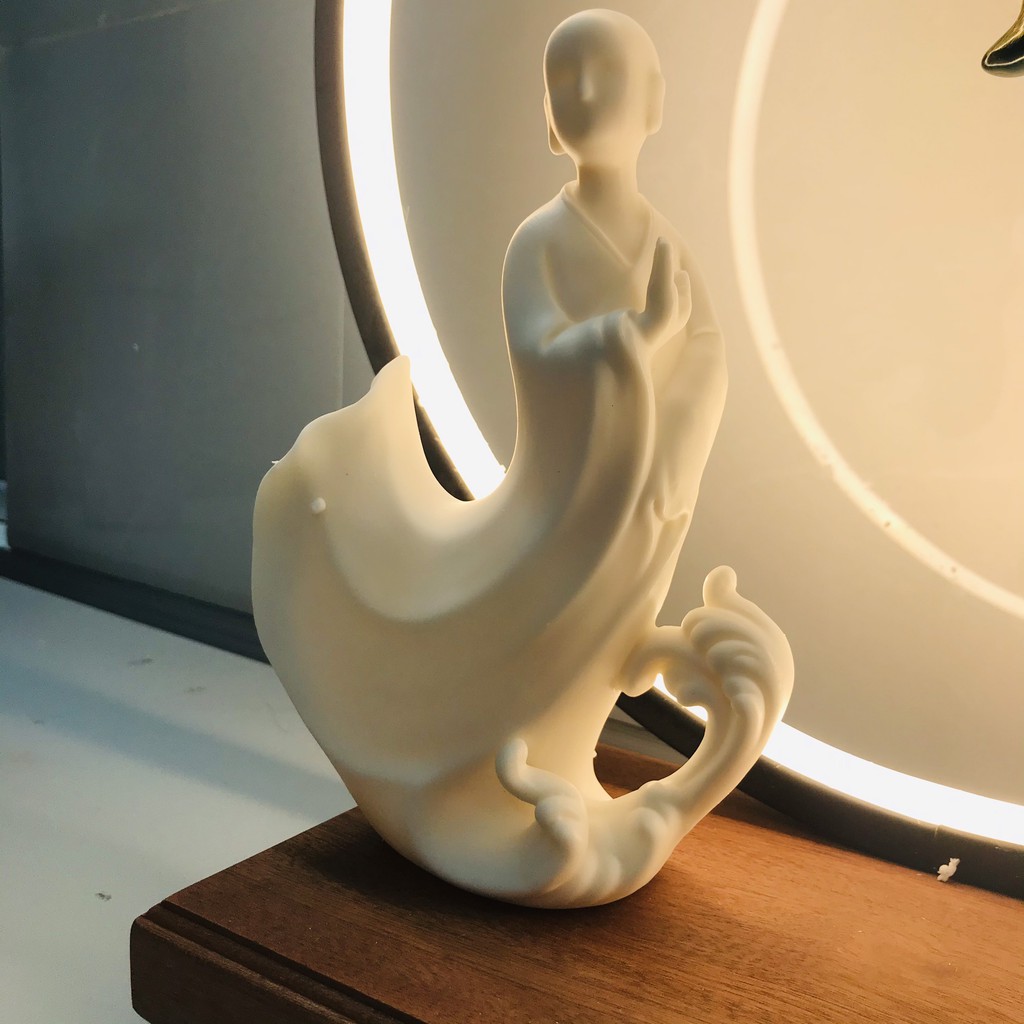 [KÈM ĐÈN LED] Lư hương hoa sen ngược LOẠI LỚN - Thác khói tay lư sen tượng phật trang trí TK118 - Hương Sạch Tân Nguyên