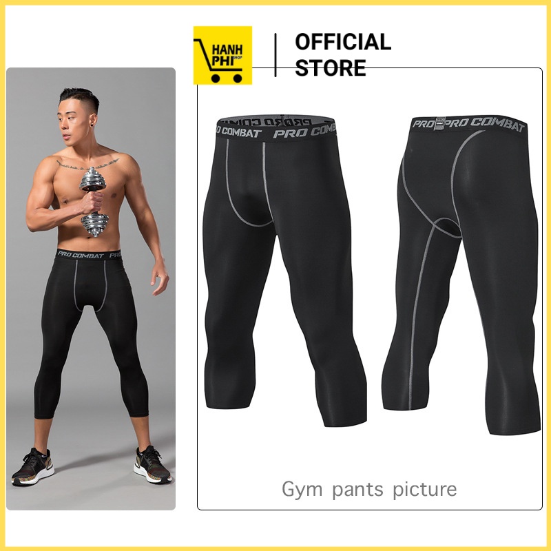 Quần giữ nhiệt thể thao nam lửng 3/4 PRO COMBAT chuyên bóng rổ , tập GYM , chạy bộ