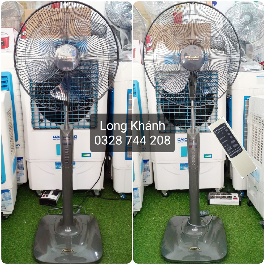 Quạt cây Vinawind QĐ400X-MS (khiển xa) và QĐ400-MS (nút bấm cơ), sải cánh 400mm, Điện cơ Thống Nhất