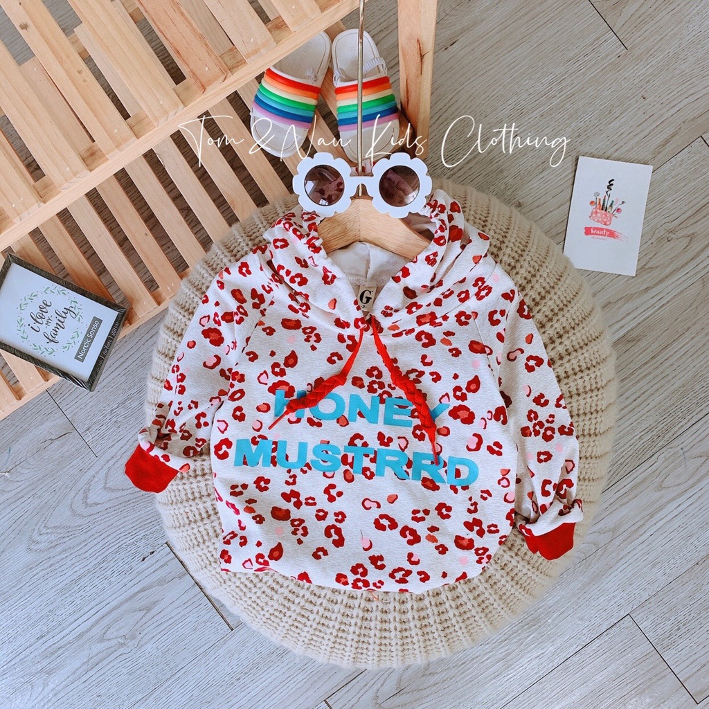 (KHAI TRƯƠNG BÁN GIÁ XƯỞNG + VIDEO ẢNH THẬT) (SIZE 8-28KG)Áo hoodie bé gái bé trai siêu đáng yêu
