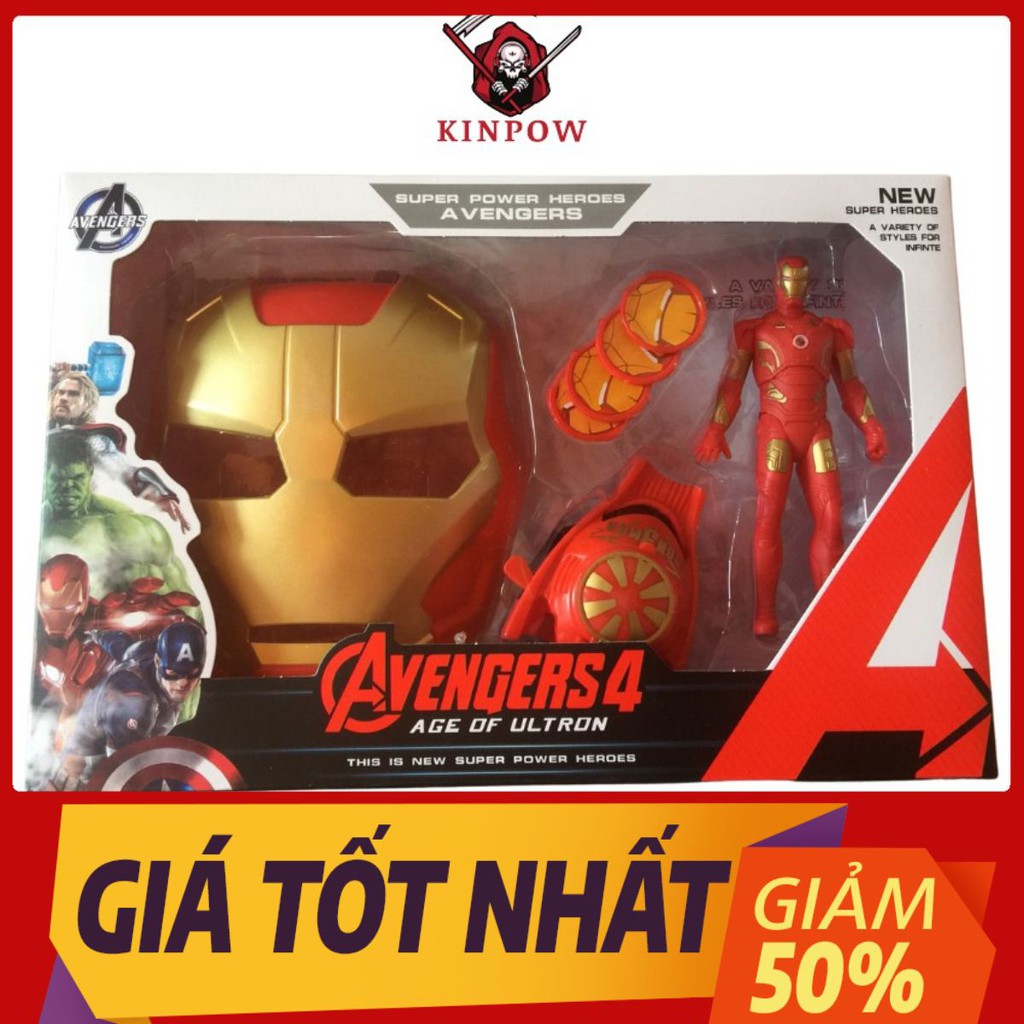 Đồ Chơi Mặt Nạ Ironman Và Phụ Kiện Chiến Đấu Cho Bé Nhập Vai Siêu Anh Hùng Cực Chất