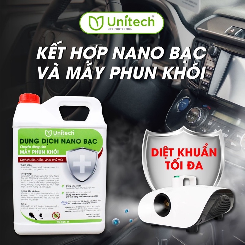 DUNG DỊCH NANO BẠC DIỆT KHUẨN CHUYÊN DỤNG CHO MÁY TẠO KHÓI - Khử mùi ô tô, nhà cửa, nội thất