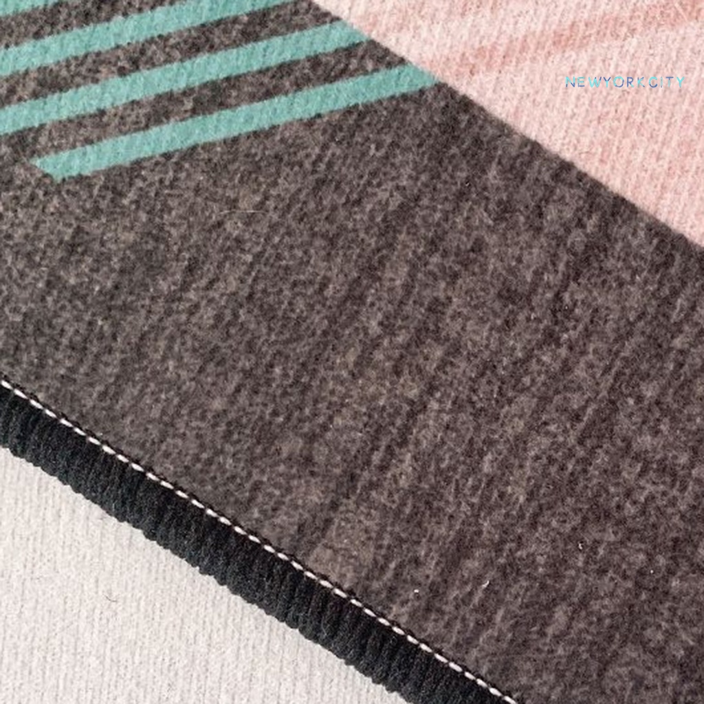 Thảm Polyester Siêu Thấm Hút Chống Dầu Họa Tiết Hình Học Trang Trí Nhà Cửa