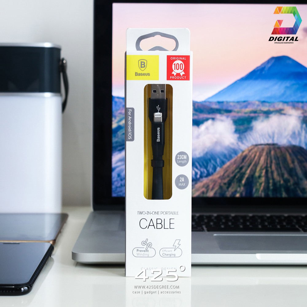 Cáp Sạc Đa Năng 2 in 1 MicroUSB & Lightning 23cm