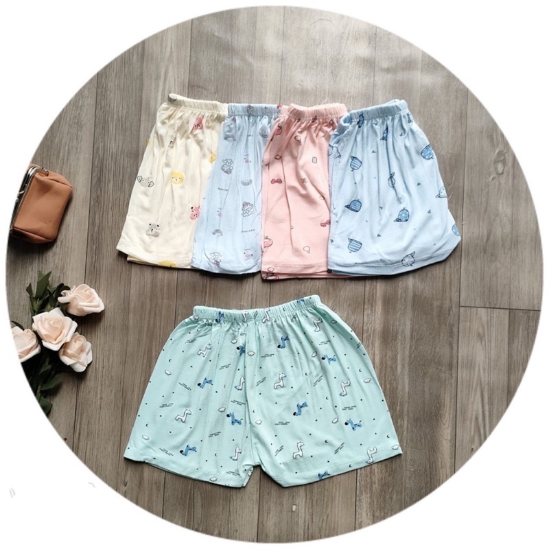 Set 05 Quần đùi chục thun lạnh và cotton cho bé trai bé gái ko