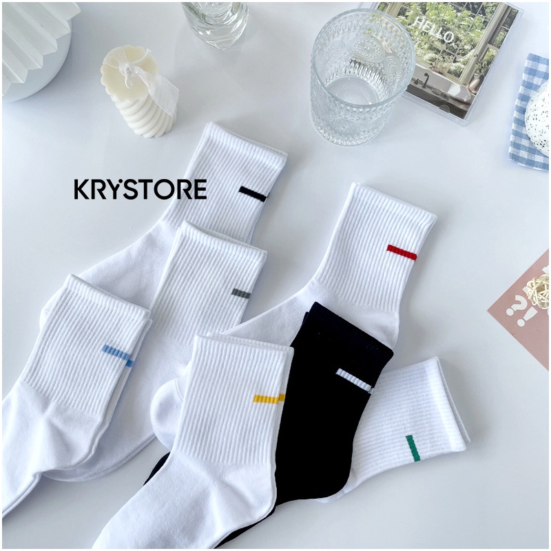 Tất vớ nam nữ cotton basic Krystore , vớ thể thao thanh màu chất đẹp TC31