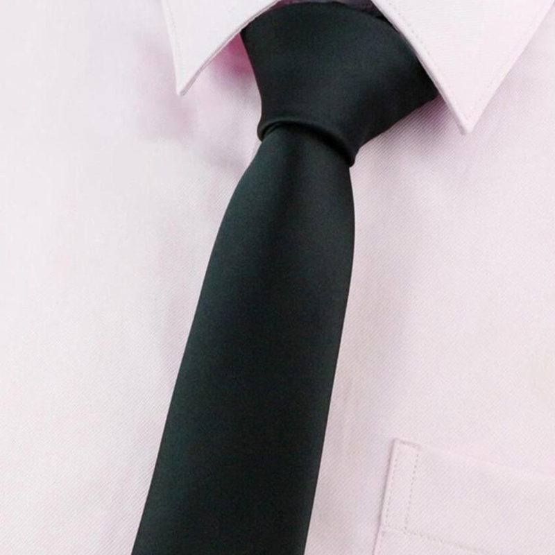 Cà Vạt Lụa Màu Đen Trơn Có Khóa Kéo Điều Chỉnh Được Dành Cho Nam Nữ