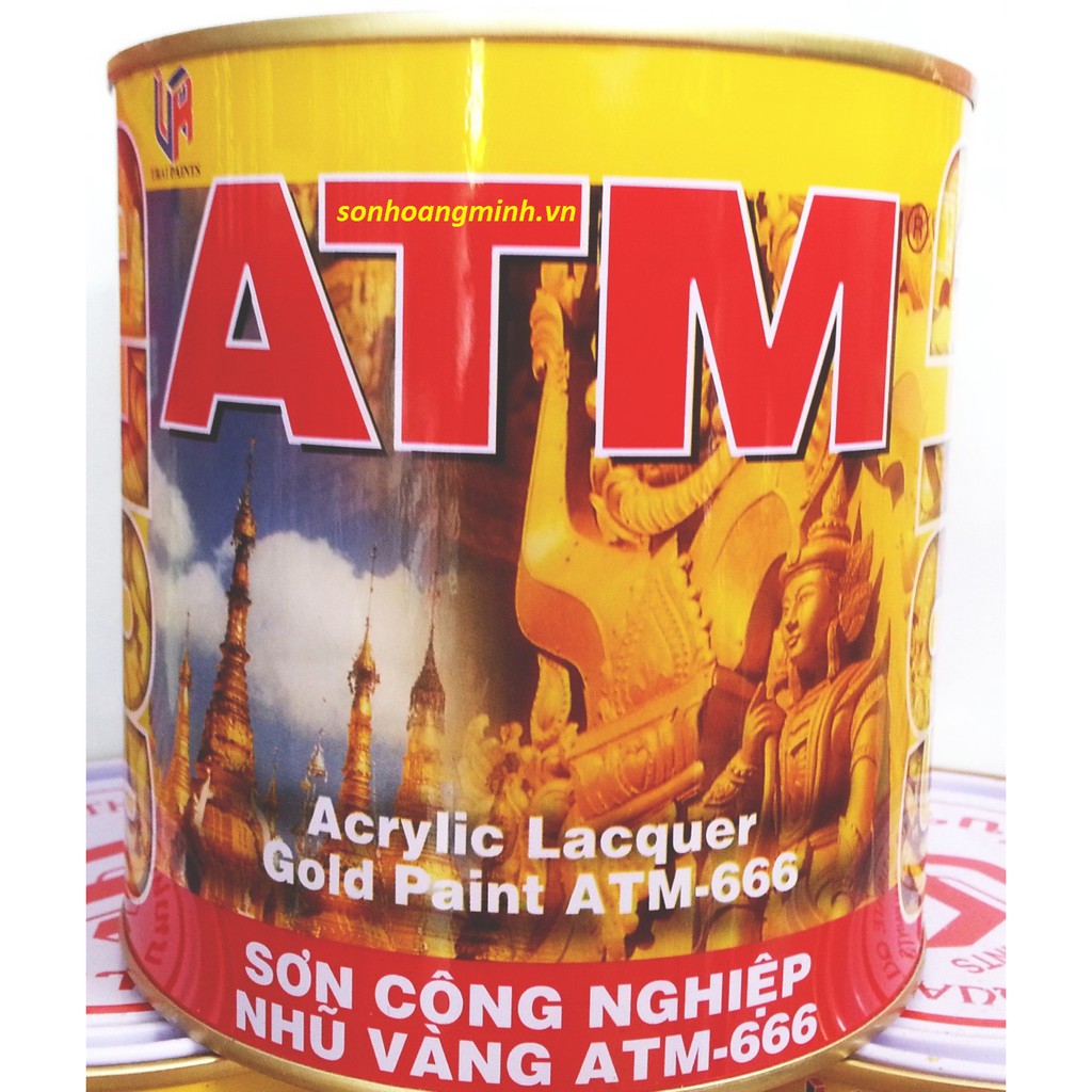 Sơn nhũ vàng ATM 666 dùng cho kim loại, gỗ (875ml)