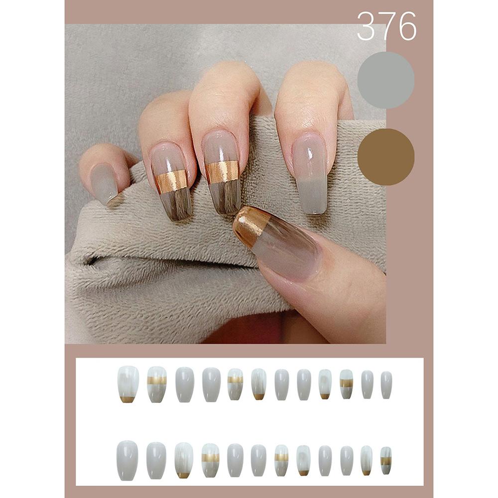 Bộ 24 Móng Tay Giả Che Phủ Toàn Diện Phong Cách Pháp