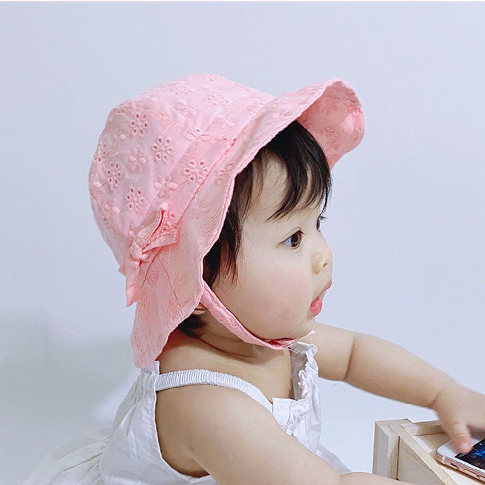 Mũ Chống Nắng Đi Biển Chống Tia UV Thắt Nơ Phối Ren Xinh Xắn Cho Bé 0-18 Tháng Tuổi