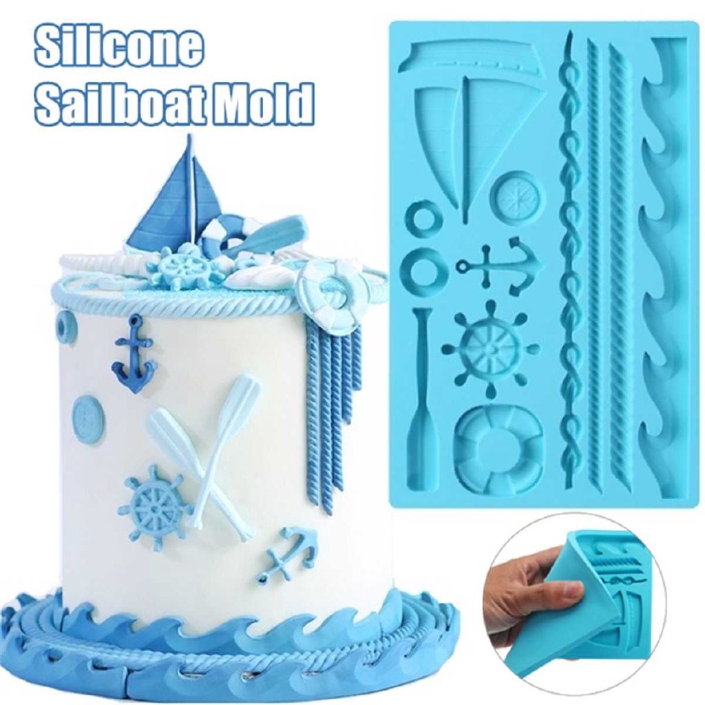 1 Khuôn Silicone Hình Mỏ Neo Làm Bánh