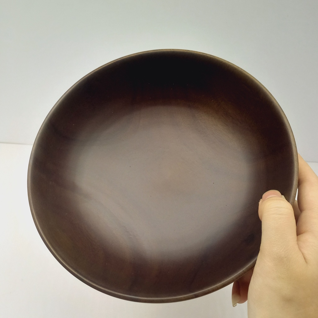 Bát Salad Gỗ Keo Nâu Đen 18x5/20x7cm, Bát Gỗ Màu Sô Cô La Đựng Đồ Ăn Đẹp Mắt, Decor Trang Trí Chụp Ảnh