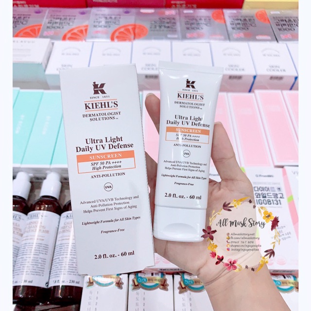 [DUTY FREE] KEM CHỐNG NẮNG KIEHLS ULTRA LIGHT DAILY UV DEFENSE SUNSCREEN SPF 50 PA++++