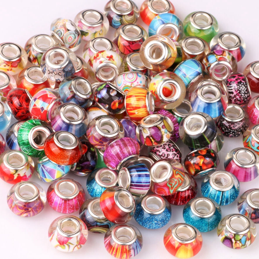 Set 20 hạt làm trang sức phong cách Châu Âu kích thước 8x13mm 5mm