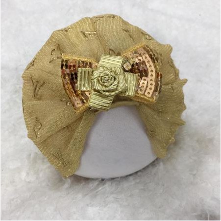 Turban nhũ vàng đồng màu siêu yêu
