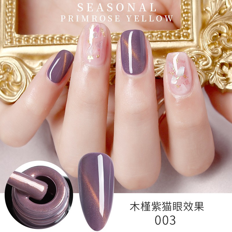 Sơn gel AS sơn nail sơn móng tay gel dùng máy hơ gel tone màu tím huế tím nhạt tím mắt mèo ánh vàng NAIL SUZY mã RT 15ml