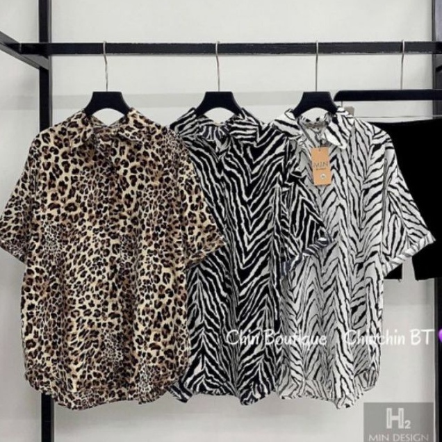 Sơ mi beo tay ngắn và ngựa vằn phôm UNISEX