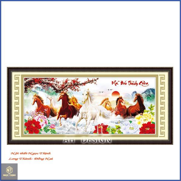 Tranh thêu chữ thập mã đáo thành công 8 con ngựa 3D Ailuo AL53458 AL53589-Chưa thêu