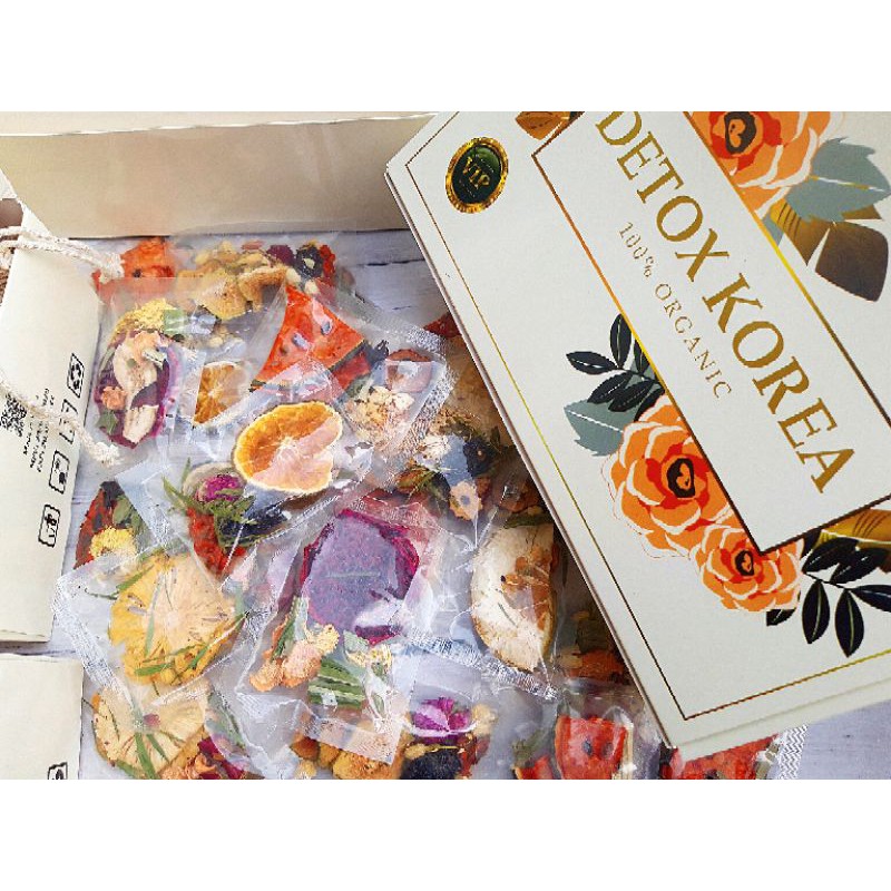 1 gói Detox, 5 đến 6 vị hoa quả tự chọn, như hình giúp giảm cân, thanh lọc cơ thể, giữ dáng, đẹp da