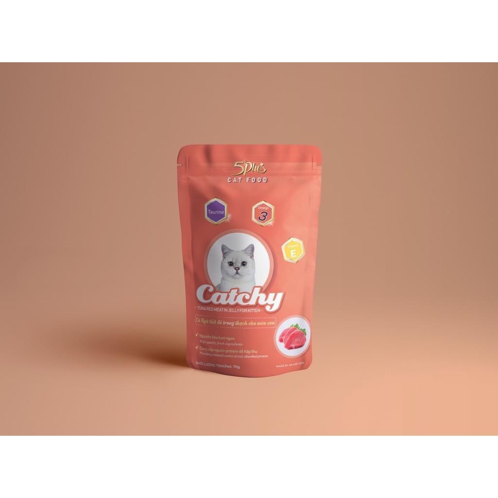 Pate Catchy dành cho mèo cưng dạng gói 70g nhiều vị