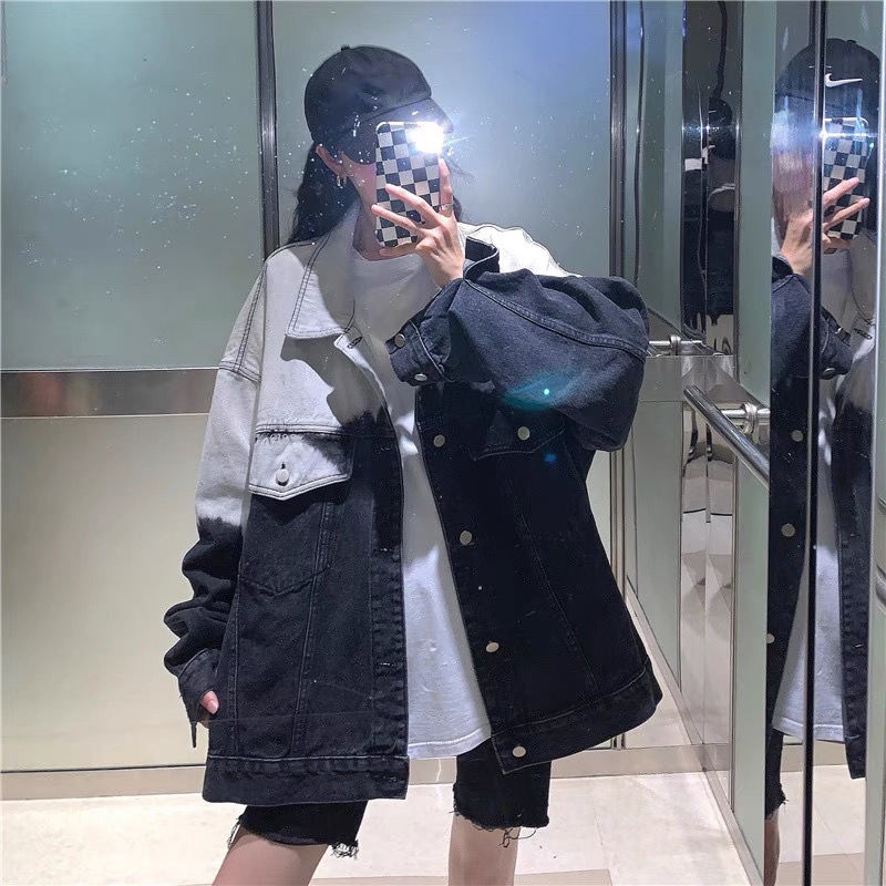 Áo Khoác Denim Dáng Rộng Thiết Kế Mới Thời Trang Mùa Xuân Thu Theo Phong Cách Hồng Kông Cho Nữ