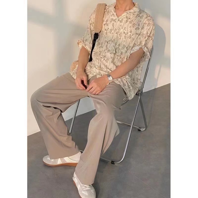 Áo Sơ Mi Ngắn Tay Họa Tiết Hoa Thời Trang Hàn Quốc Cho Nam Nữ