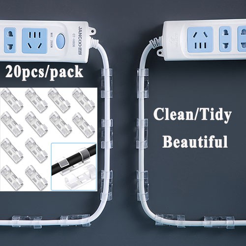 Bộ 20 Kẹp Giữ Dây Cáp / Điện Thoại Gắn Tường Tiện Dụng