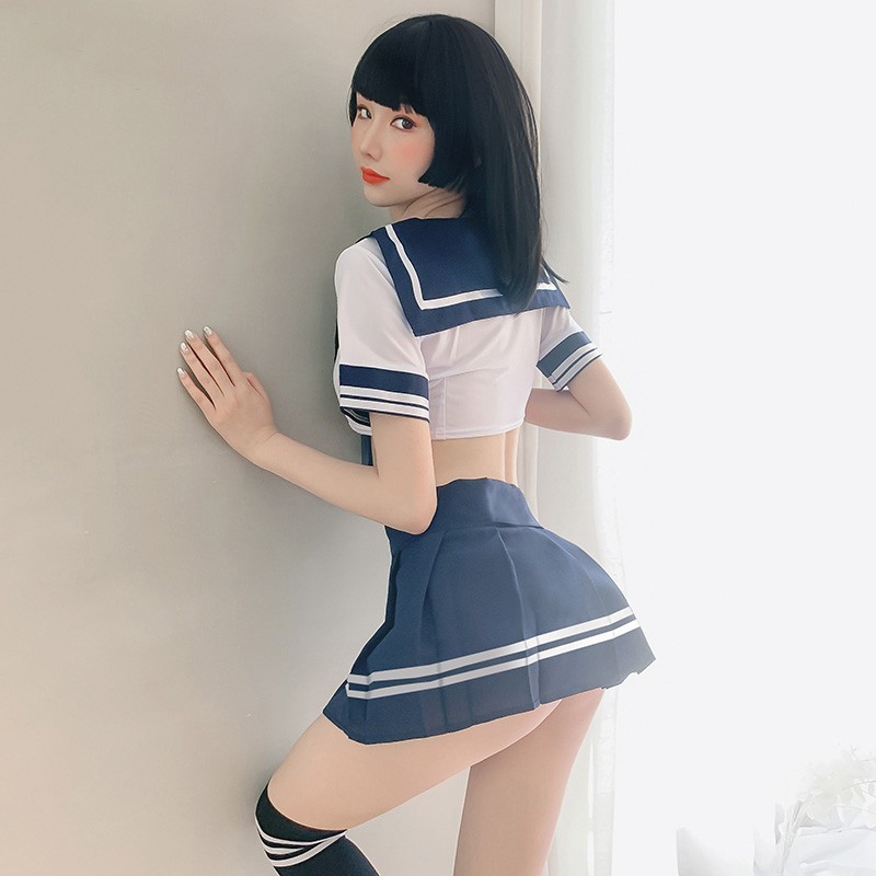 Đầm sexy cosplay nữ sinh viên kèm chip lọt khe - đồ ngủ cosplay học sinh gợi cảm