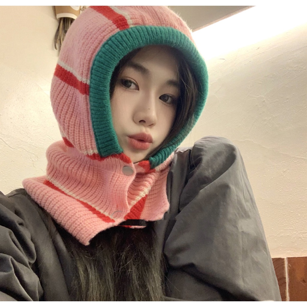 Mũ dệt kim MU GUA ZHI PIN(MG STUDIO)phong cách Balaclava