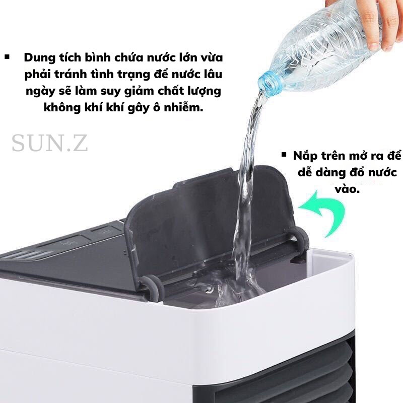 Quạt Hơi Nước Quạt Điều Hoà Mini Để Bàn Phun Sương Tạo Ẩm Không Khí Sun.z