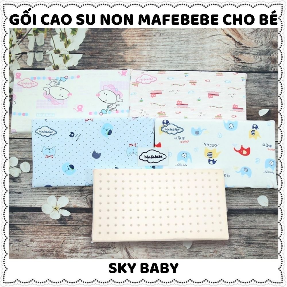 Gối cao su non cho bé chống trào ngược, bẹp đầu, méo đầu, chống ngạt Mafabebe 2 loại to,nhỏ