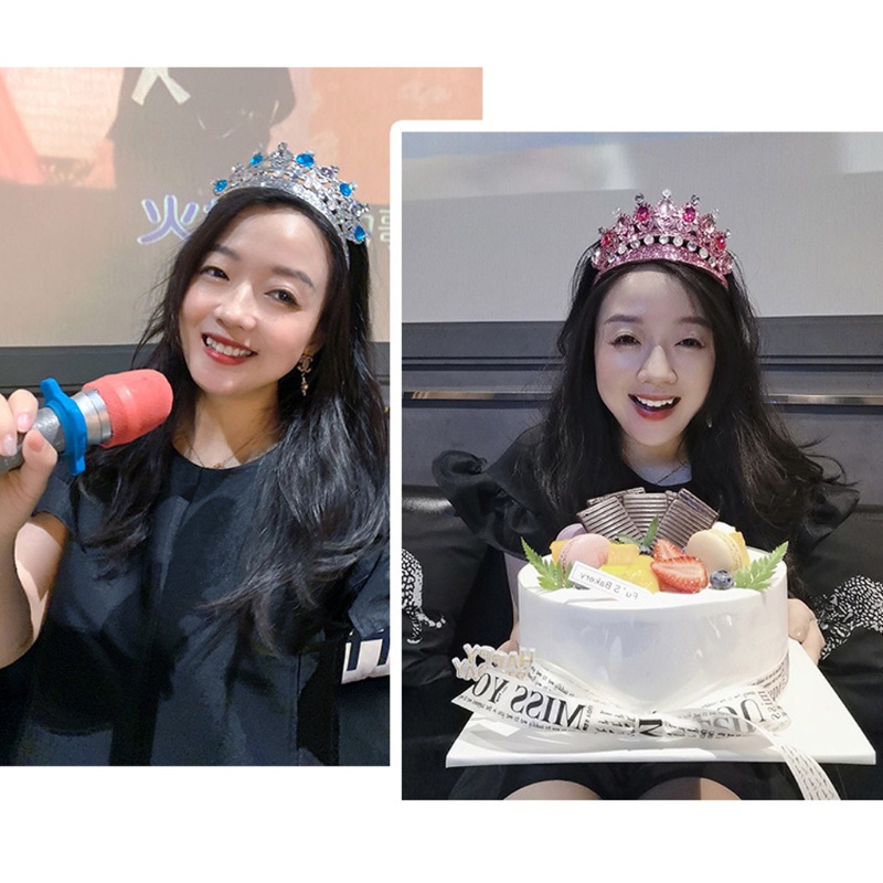 Vương Miện Cài Tóc Đính Đá Pha Lê Lấp Lánh Thời Trang Cho Nữ