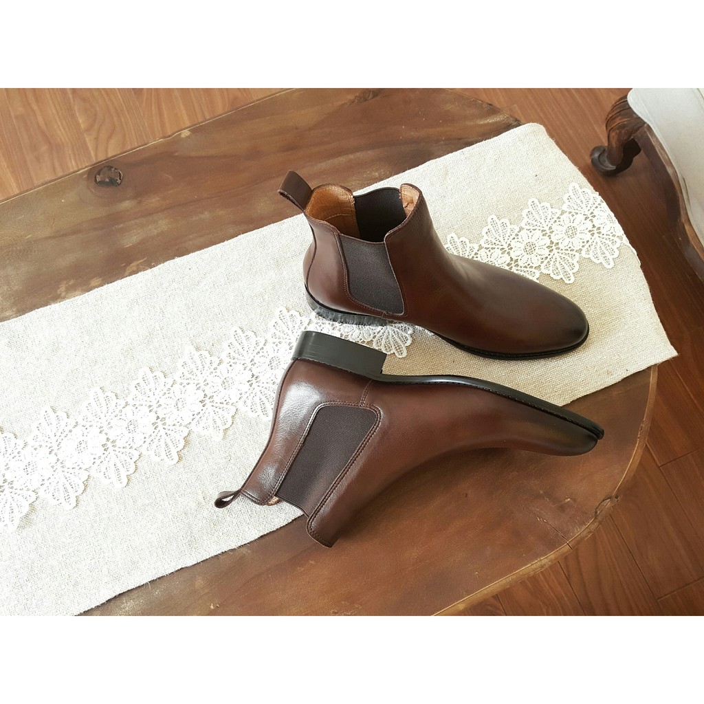 (Cao cấp) Giày Chelsea Boot Toroshoes Da Bò M801 Nâu