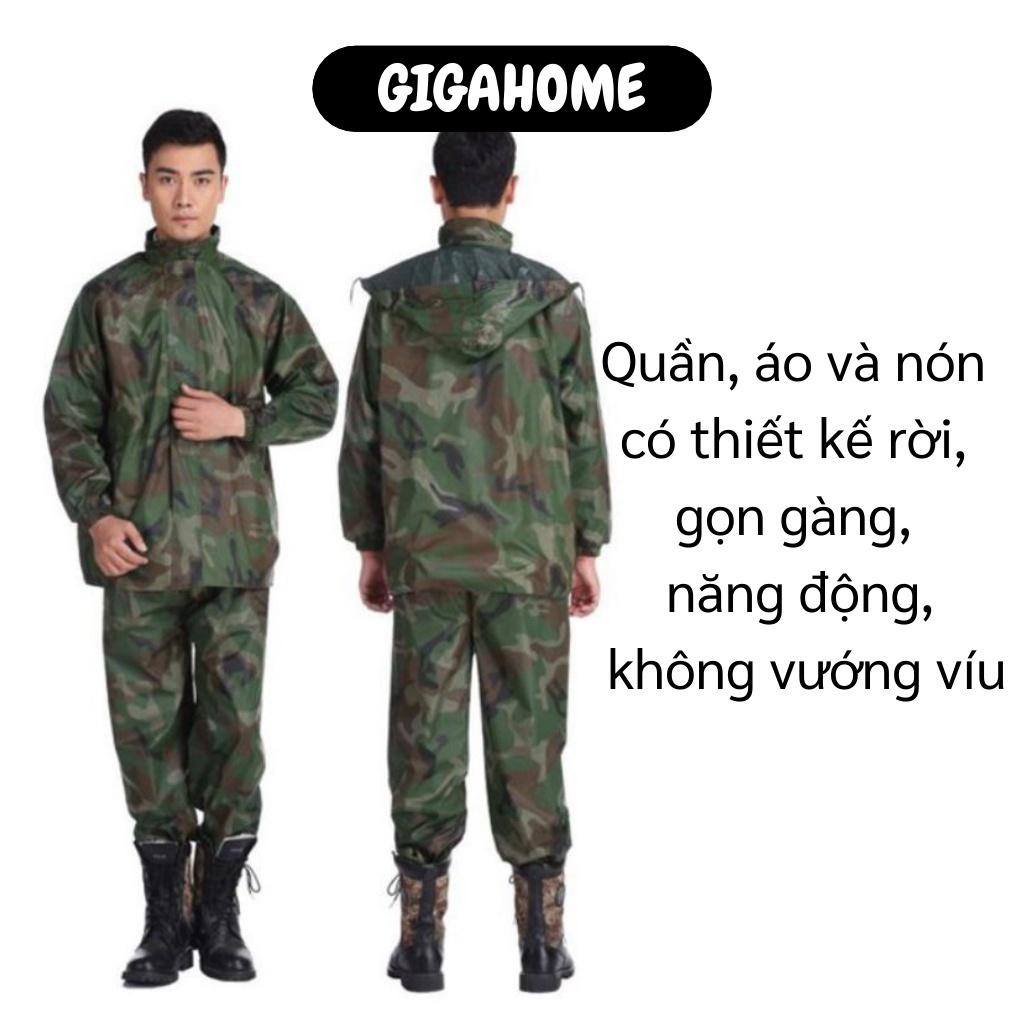 Áo mưa   GIÁ VỐN]   Bộ quần áo đi mưa hình lính vải dù siêu bền, chất liệu vải cao cấp - Bộ áo mưa một người cao cấp 6