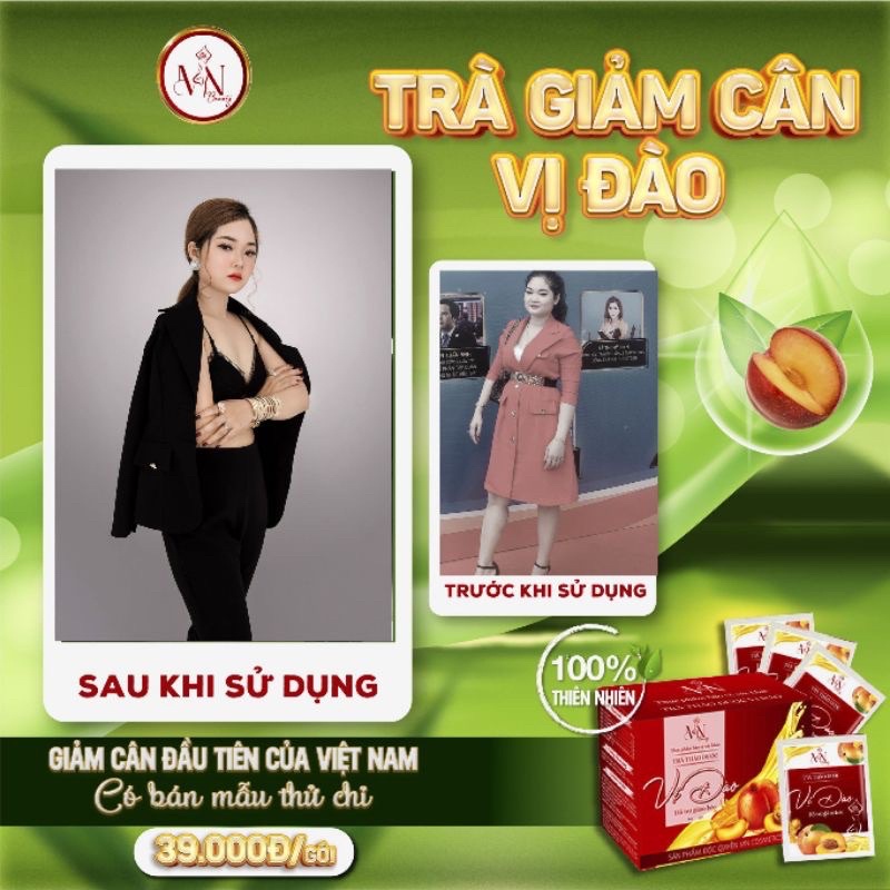 Trà giảm cân vị đào thơm dễ uống - giảm cân an toàn Đông Anh [CHÍNH HÃNG 100%]